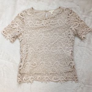Nude lace top